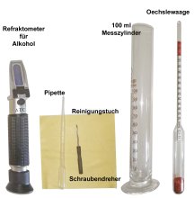 (Bild für) Destillier-Mess-Set - Supreme - mit Alkohol-Refraktometer