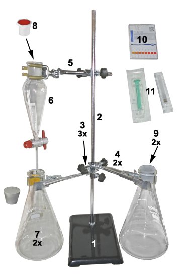 (Bild für) Labor Ölscheideset-DeLuxe - Zum Sammeln, Trennen und Analysieren während der Destillation - zum Schließen ins Bild klicken